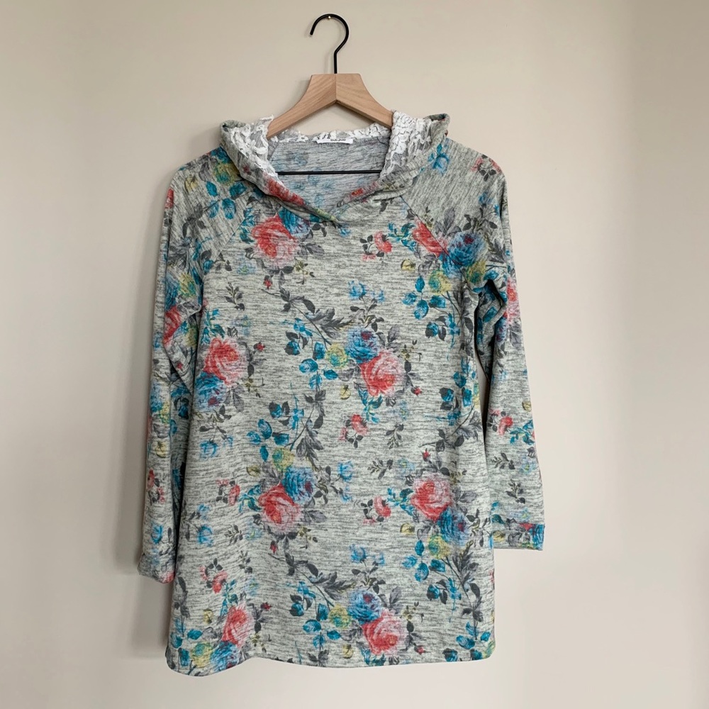 Boutique Floral Lace Million Bullpup Hoodie